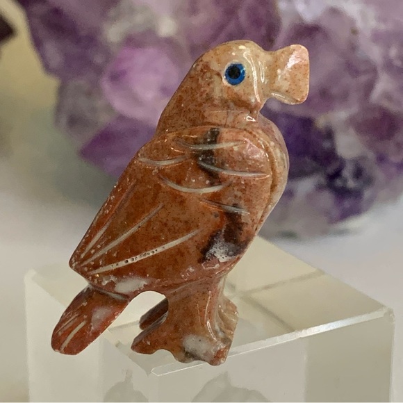 Miniature EAGLE Stone Carving Mini Figurine Steatite Soapstone Animal Figure 1.5 - Picture 11 of 13